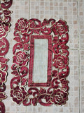 3 Piece Embroidered Table Mat Set – 2 Table Mats + 1 Runner | Elegant Floral Design HZ BEDDING
