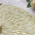 2/4/6/8 Set Spiked Golden Vinyl Metallic Flower Table Mats HZ BEDDING