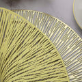 2/4/6/8 Set Spiked Golden Vinyl Metallic Flower Table Mats HZ BEDDING