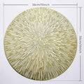 2/4/6/8 Set Spiked Golden Vinyl Metallic Flower Table Mats HZ BEDDING