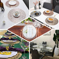 2/4/6/8 Set Spiked Golden Vinyl Metallic Flower Table Mats HZ BEDDING