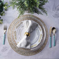 2/4/6/8 Set Spiked Golden Vinyl Metallic Flower Table Mats HZ BEDDING