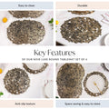 2/4/6/8 Set Noir Luxe Round Tablemat Black Golden Vinyl Metallic Flower Table Mats HZ BEDDING