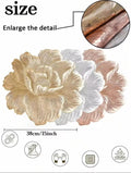 2/4/6/8 Set Fave Flower Golden Vinyl Metallic Flower Table Mats HZ BEDDING
