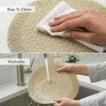 2/4/6/8 Set Zigzag Frill Golden Vinyl Metallic Flower Table Mats HZ BEDDING