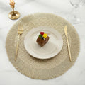 2/4/6/8 Set Zigzag Frill Golden Vinyl Metallic Flower Table Mats HZ BEDDING