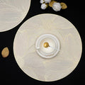 2/4/6/8 Set Orovia  Flower Golden Vinyl Metallic Flower Table Mats HZ BEDDING