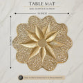2/4/6/8 Set Ans Golden Flower Golden Vinyl Metallic Flower Table Mats HZ BEDDING