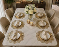 2/4/6/8 Set Ans Golden Flower Golden Vinyl Metallic Flower Table Mats HZ BEDDING