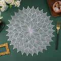2/4/6/8 Set Leaf Silver Vinyl Metallic Flower Table Mats HZ BEDDING