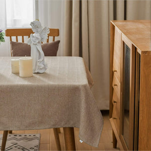8 Seater Table Cloth Premium Vintage Farmhouse Tablecloth for Living Room/Kitchen/Dinning Room Rectangular/Oblong Tables, Linen