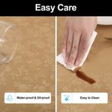 4 6 & 8 Seater Skin Color Tablecloth with beautiful Spill-Proof Table Cloth in Washable Oil Proof anti-scalding Pvc Vinyl Table Cover Decoration for Kitchen Dining