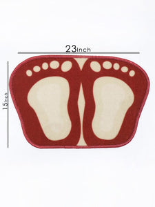 Cute Footprints Feet Shape Mat Bath Mat Toilet Non-slip Rug For Bathroom Shower Room Water Absorb Doormat