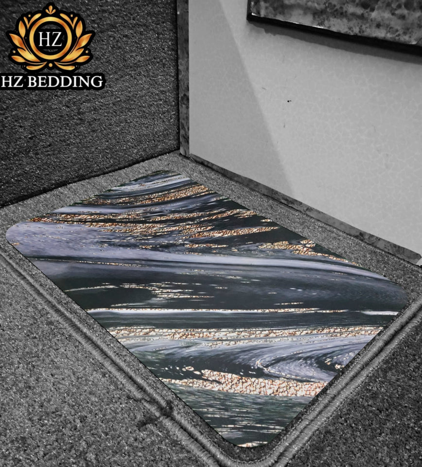 Marble Design Rectangle Super Water Absorbent Non-Slip Bath Mat Floor Mat for Bathroom Shower Room Tub Entrance Kitchen door mat