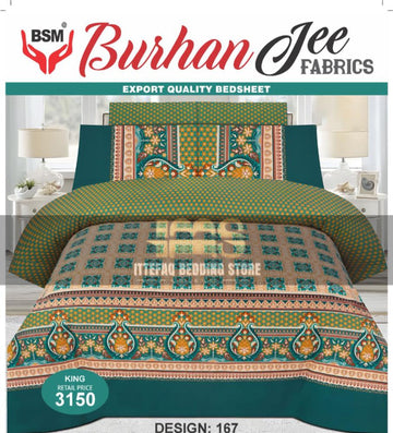 Burhan Jee Double Bedsheet 3-Piece Set