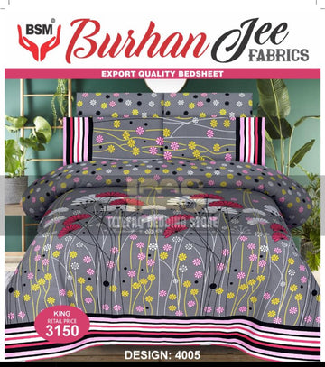 Burhan Jee Double Bedsheet 3-Piece Set