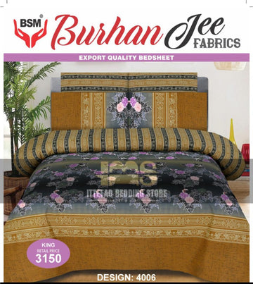 Burhan Jee Double Bedsheet 3-Piece Set