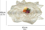 2/4/6 Vinyl Rose Design Placemats for Dining Table Set Tropical Leaves Vinyl Indoor Outdoor Heat Resistant Table Mats for Kitchen Patio Farmhouse Holiday Wedding Centerpiece, 40x41cm