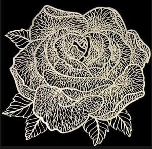 2/4/6 Vinyl Rose Design Placemats for Dining Table Set Tropical Leaves Vinyl Indoor Outdoor Heat Resistant Table Mats for Kitchen Patio Farmhouse Holiday Wedding Centerpiece, 40x41cm