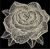 2/4/6 Vinyl Rose Design Placemats for Dining Table Set Tropical Leaves Vinyl Indoor Outdoor Heat Resistant Table Mats for Kitchen Patio Farmhouse Holiday Wedding Centerpiece, 40x41cm