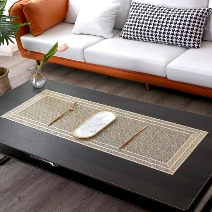 3 Feet Plain boder Design Table Runner, Center Table Dressing Table Non-Slip Table runner Stylish and Classic for most attractive table