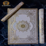 3pcs Premium center table dressing table and side Table Mat Golden Large pcs size(14×36) And small 2pcs size(11×17) Inches material vinyl soft plastic Premium