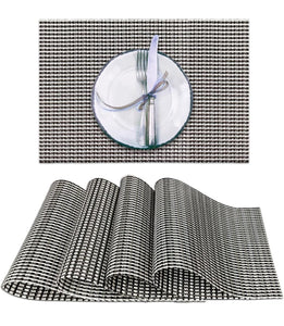 Set of 2/4/6/8pcs Pvc Placemats, Woven Placemats For Dining Table heat Resistant Placemats, Washable Stain Resistant Easy To Clean, Home Kitchen Dining Table Decor