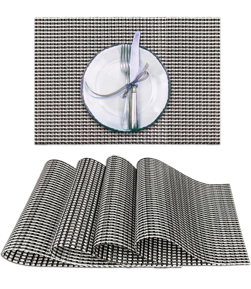 Set of 2/4/6/8pcs Pvc Placemats, Woven Placemats For Dining Table heat Resistant Placemats, Washable Stain Resistant Easy To Clean, Home Kitchen Dining Table Decor