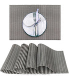 Set of 2/4/6/8pcs Pvc Placemats, Woven Placemats For Dining Table heat Resistant Placemats, Washable Stain Resistant Easy To Clean, Home Kitchen Dining Table Decor