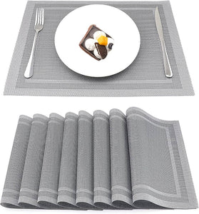 Set of 2/4/6/8pcs Pvc Placemats, Woven Placemats For Dining Table heat Resistant Placemats, Washable Stain Resistant Easy To Clean, Home Kitchen Dining Table Decor