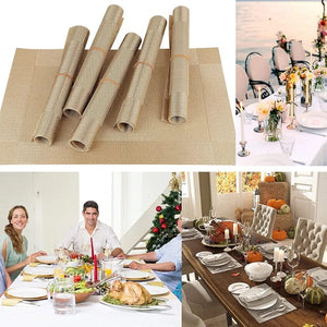 Set of 2/4/6/8pcs Pvc Placemats, Woven Placemats For Dining Table heat Resistant Placemats, Washable Stain Resistant Easy To Clean, Home Kitchen Dining Table Decor