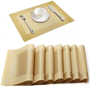 Set of 2/4/6/8pcs Pvc Placemats, Woven Placemats For Dining Table heat Resistant Placemats, Washable Stain Resistant Easy To Clean, Home Kitchen Dining Table Decor