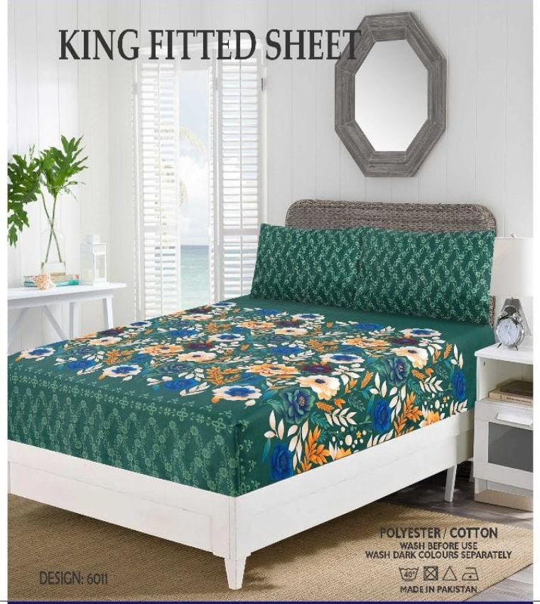 BEDSHEET KING SIZE FITTED 72 X 78+10 INCH BOX 2 PILLOWCASES SIZE 19 X 29 INCH