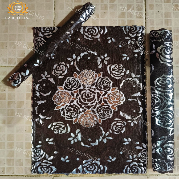 3pcs center table dressing table and side Table Mat Brown Large pcs size(15×36) And small 2pcs size(12×18) Inches material vinyl soft plastic Premium Brown