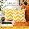 Yellow & White Zigzag Cushion Covers – 16x16 & 18x18 inch HZ BEDDING