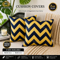 Yellow & Black Zigzag Cushion Covers – 16x16 & 18x18 inch HZ BEDDING