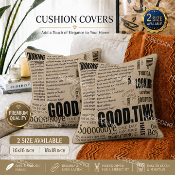 News Paper Printed Cushion Cover – 16x16 & 18x18 inch HZ BEDDING
