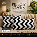 Black & White Zigzag Cushion Covers – 16x16 & 18x18 inch HZ BEDDING