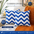 Blue & White Zigzag Cushion Covers – 16x16 & 18x18 inch HZ BEDDING