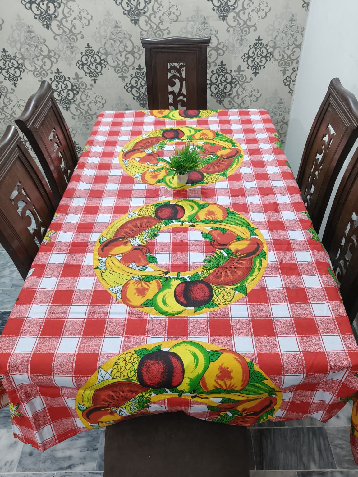 6 Seater Cotton Blend Table Cover – Elegant Dining Table Cloth HZ BEDDING