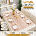 2/4/6/8 Set Feather Leaf Copper Rectangle Vinyl Table Mats & Runner HZ BEDDING