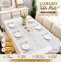 2/4/6/8 Set Feather Leaf Silver Rectangle Vinyl Table Mats & Runner HZ BEDDING
