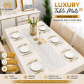 2/4/6/8 Set Feather Leaf Silver Round Vinyl Table Mats & Runner HZ BEDDING