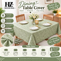 Green Pistachu Table Cover - Center Table, 4 Seater, 6 Seater, 8 Seater & 10 Seater | Waterproof & Heat Proof Floral Table Cover | Custom Size Available | HZ Bedding HZ BEDDING