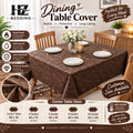 Dark Brown PVC table cover for 4, 6, 8 & 10 seater | HZ Bedding