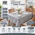 Light Grey Dining Table Cover - Center Table, 4 Seater, 6 Seater, 8 Seater & 10 Seater | Waterproof & Heat Proof Floral Table Cover | Custom Size Available | HZ Bedding HZ BEDDING