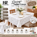 White PVC table cover for 4, 6, 8 & 10 seater | HZ Bedding