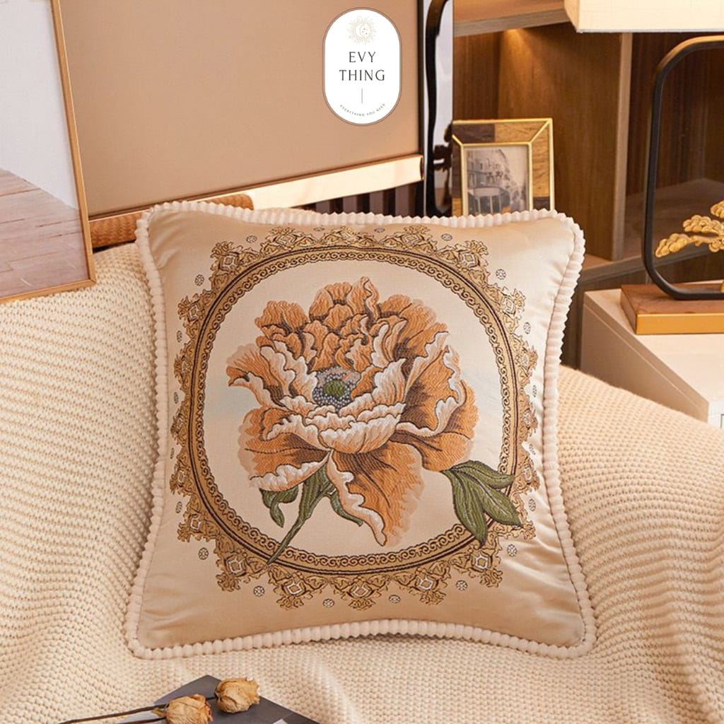 Throw Pillow Covers 18×18 in, Floral Retro Decorative Cushion Covers D HZ BEDDING