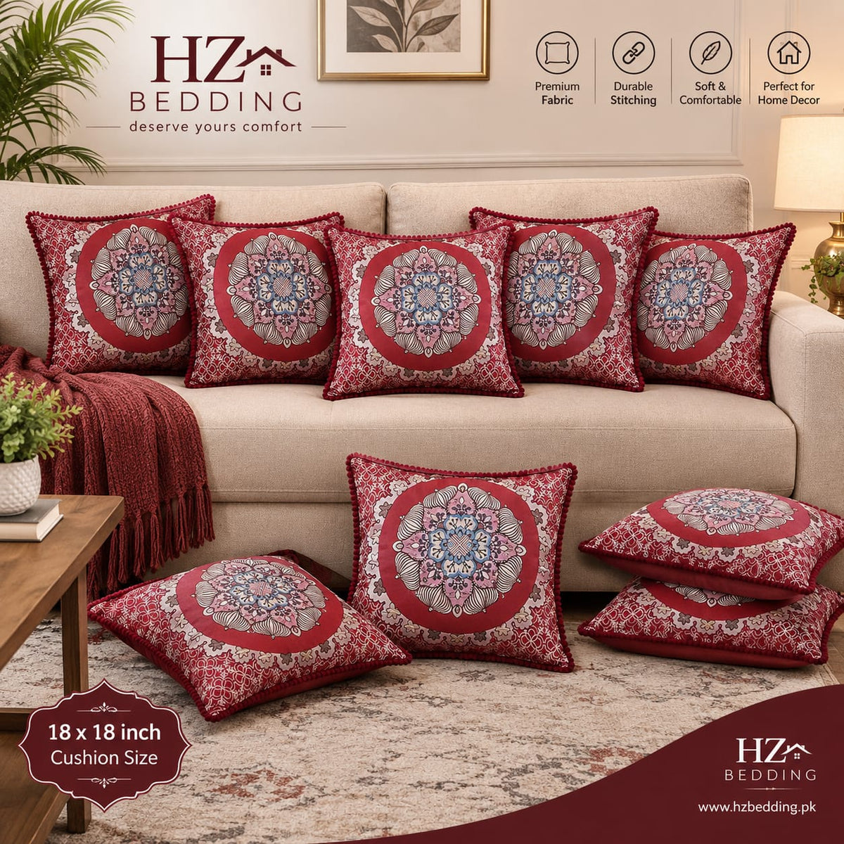 Throw Pillow Covers 18×18 in, Floral Retro Decorative Cushion Covers G HZ BEDDING