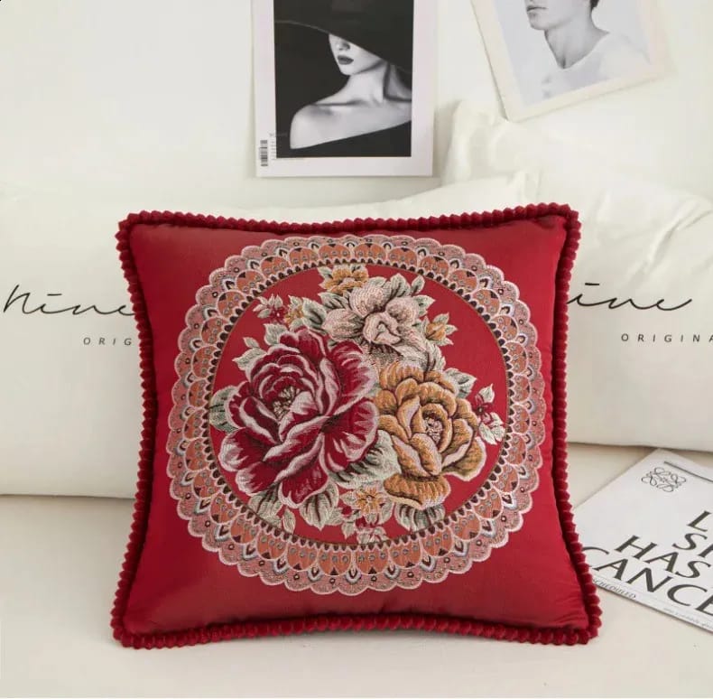 Throw Pillow Covers 18×18 in, Floral Retro Decorative Cushion Covers i HZ BEDDING